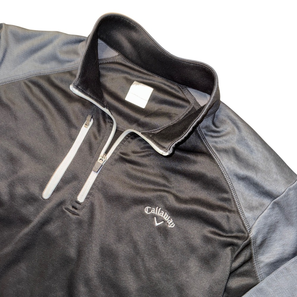 Callaway Quarter Zip Pullover XL Black Gray Mens Performance Golf Sweatshirt